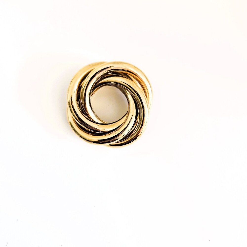 Vintage Napier Gold Tone Knot  Infinity Circle Brooch